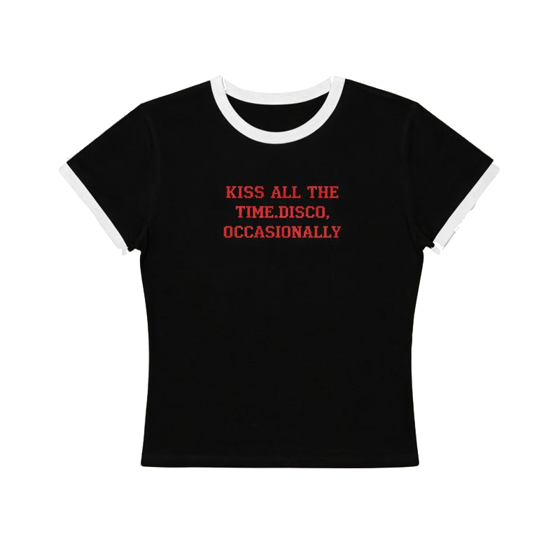 KATTDO Cropped Ringer Tee