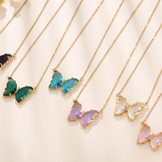 Crystal Butterfly Necklace looks