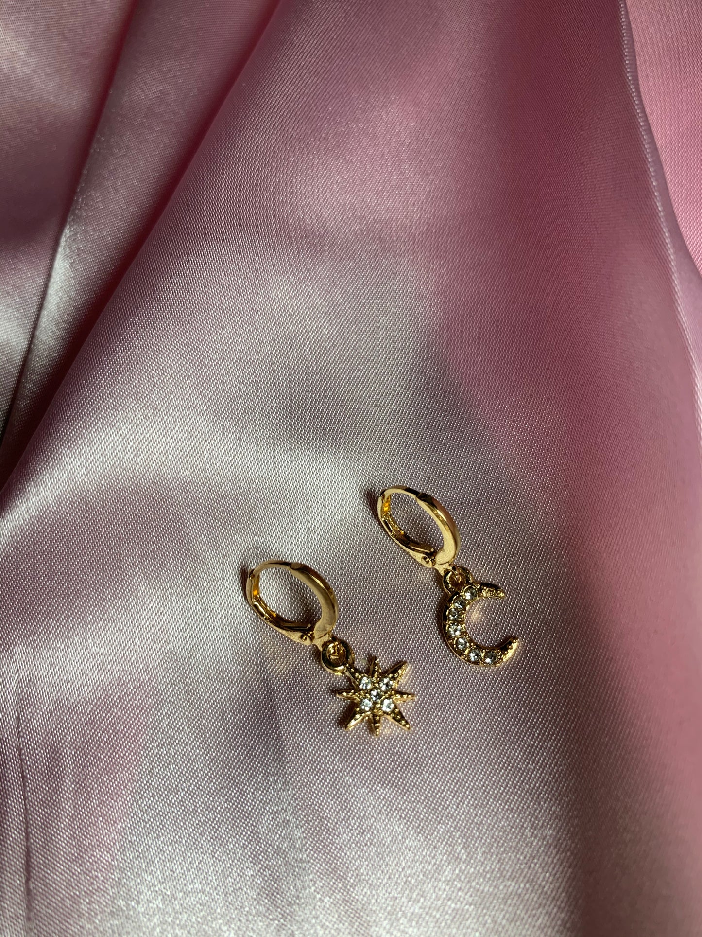 Star & Moon Huggie Earrings