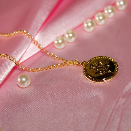 Rose Coin Necklace