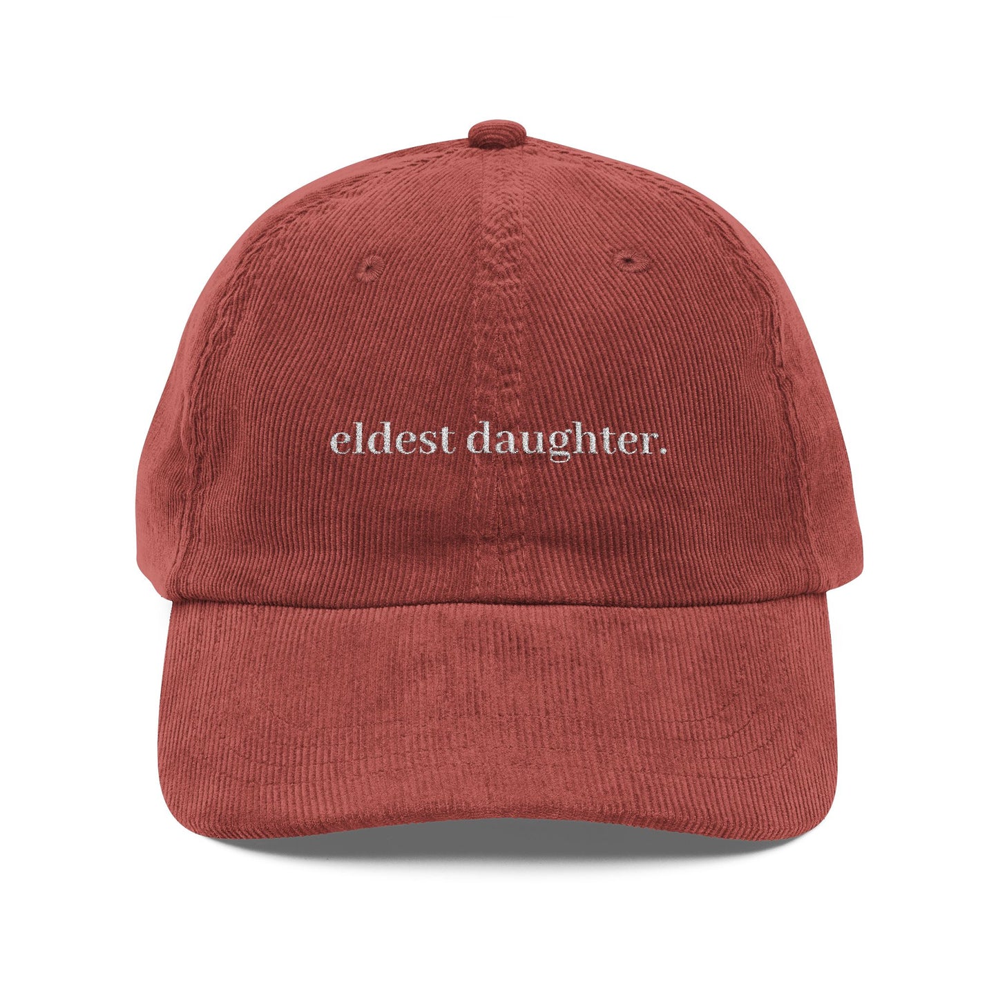 Eldest Daughter Embroidered Corduroy Hat