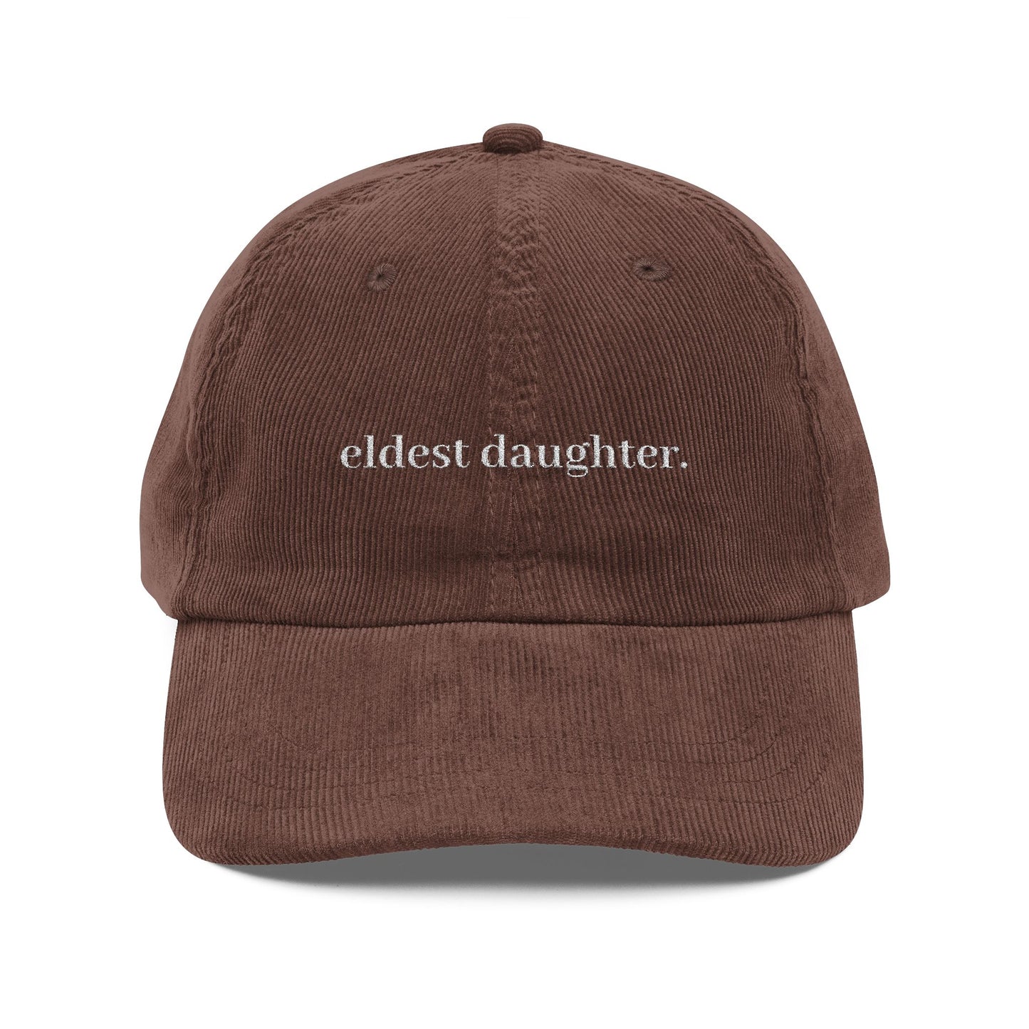 Eldest Daughter Embroidered Corduroy Hat
