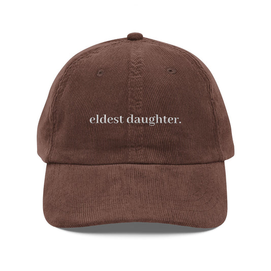 Eldest Daughter Embroidered Corduroy Hat