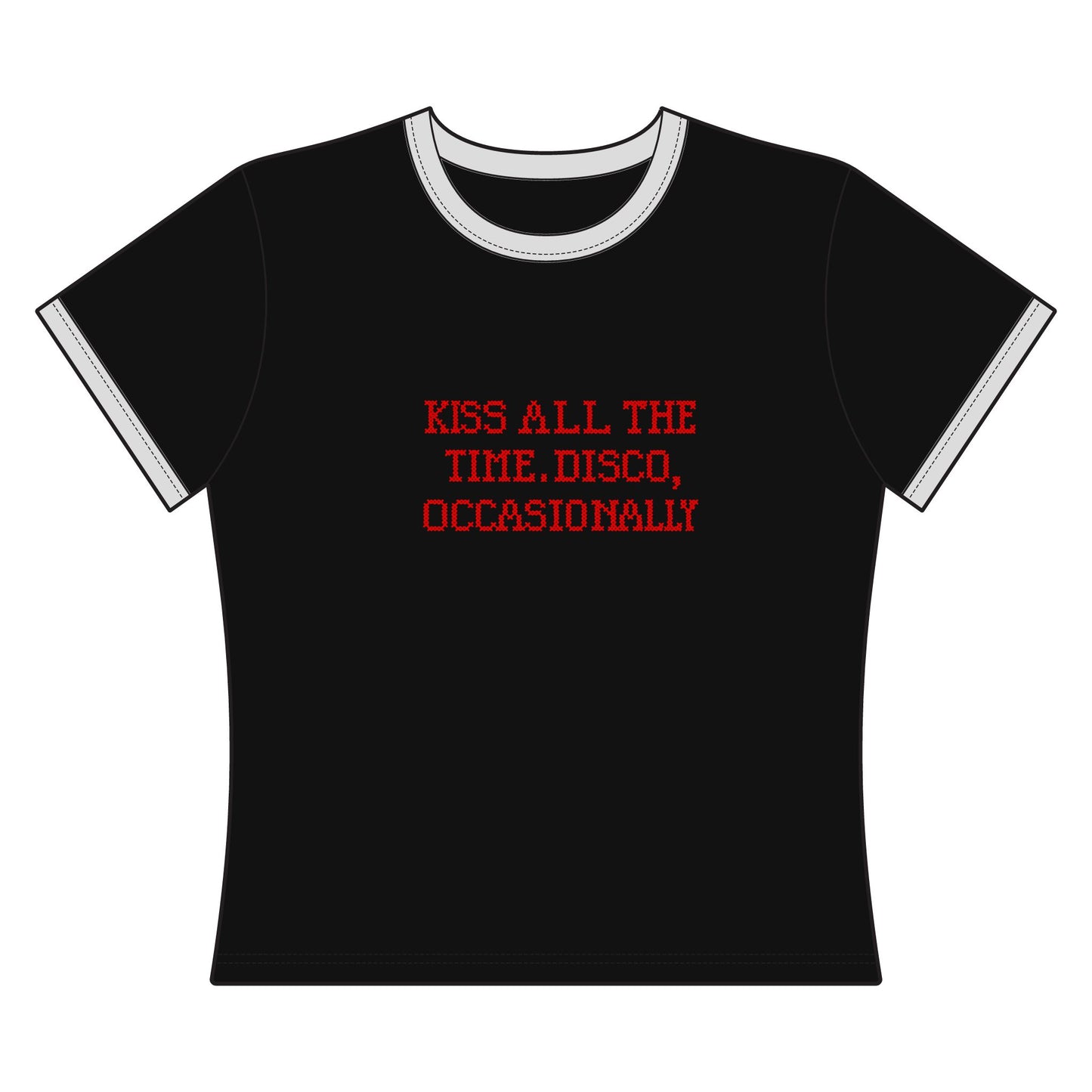 KATTDO Cropped Ringer Tee