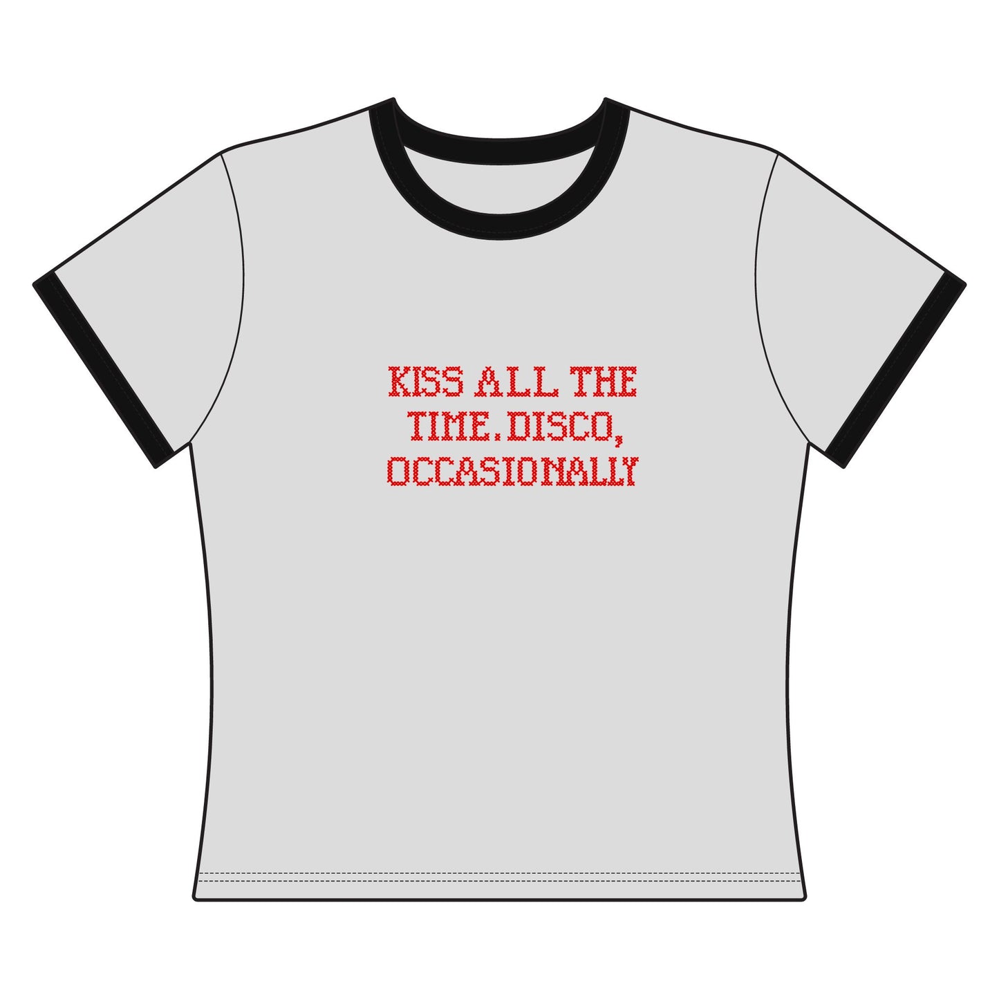 KATTDO Cropped Ringer Tee