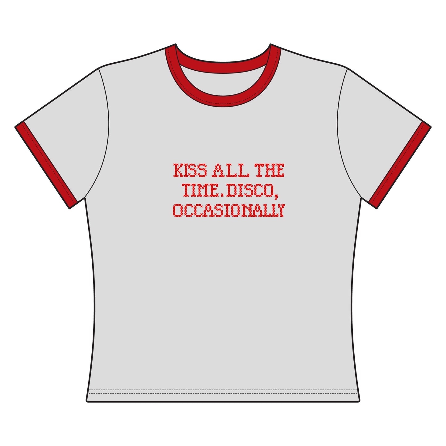 KATTDO Cropped Ringer Tee