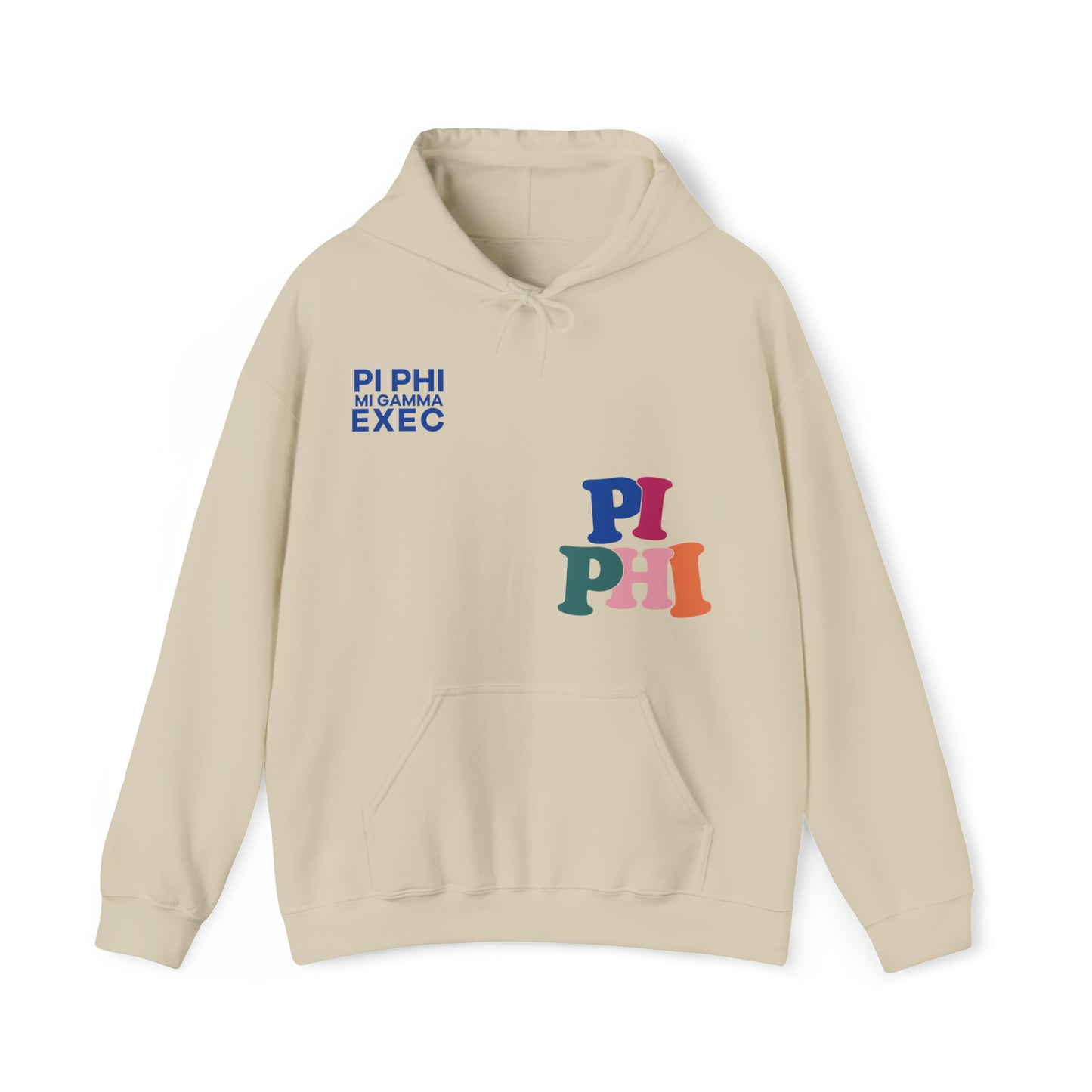 Pi Phi Exec Gildan Hooded Sweatshirt