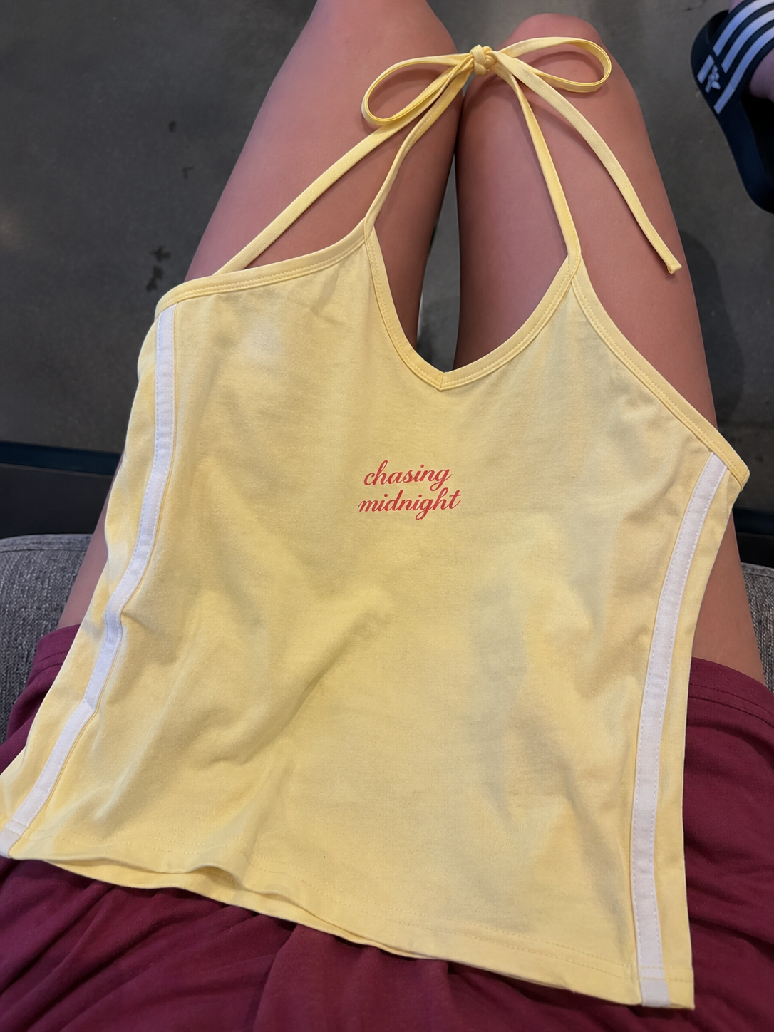 Chasing Midnight Halter Crop Tank Top