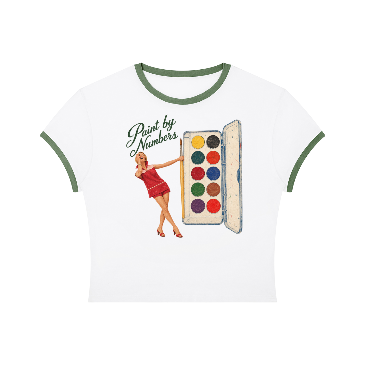 Paint By Numbers Thin Crop Tee