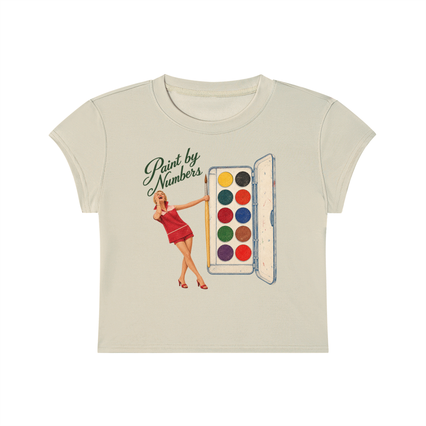 Paint By Numbers Cropped T-Shirt