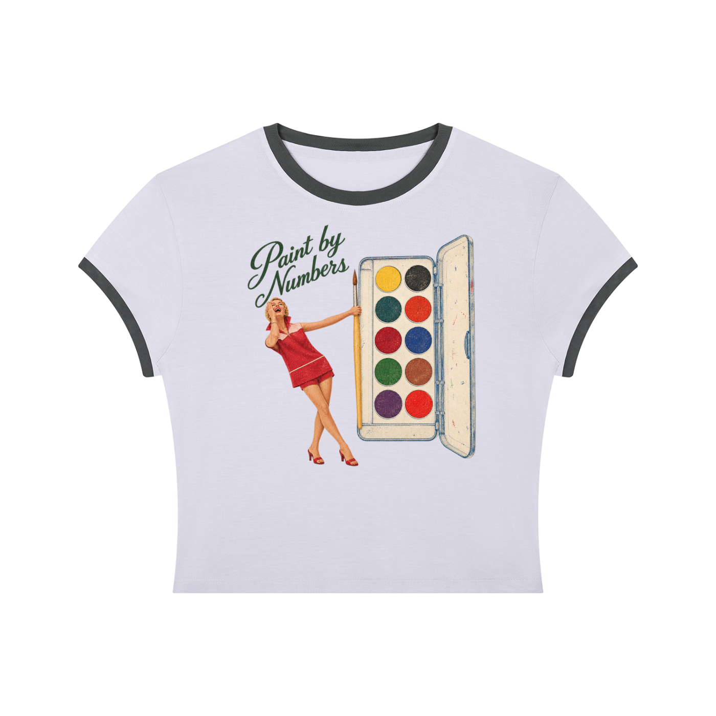 Paint By Numbers Thin Crop Tee