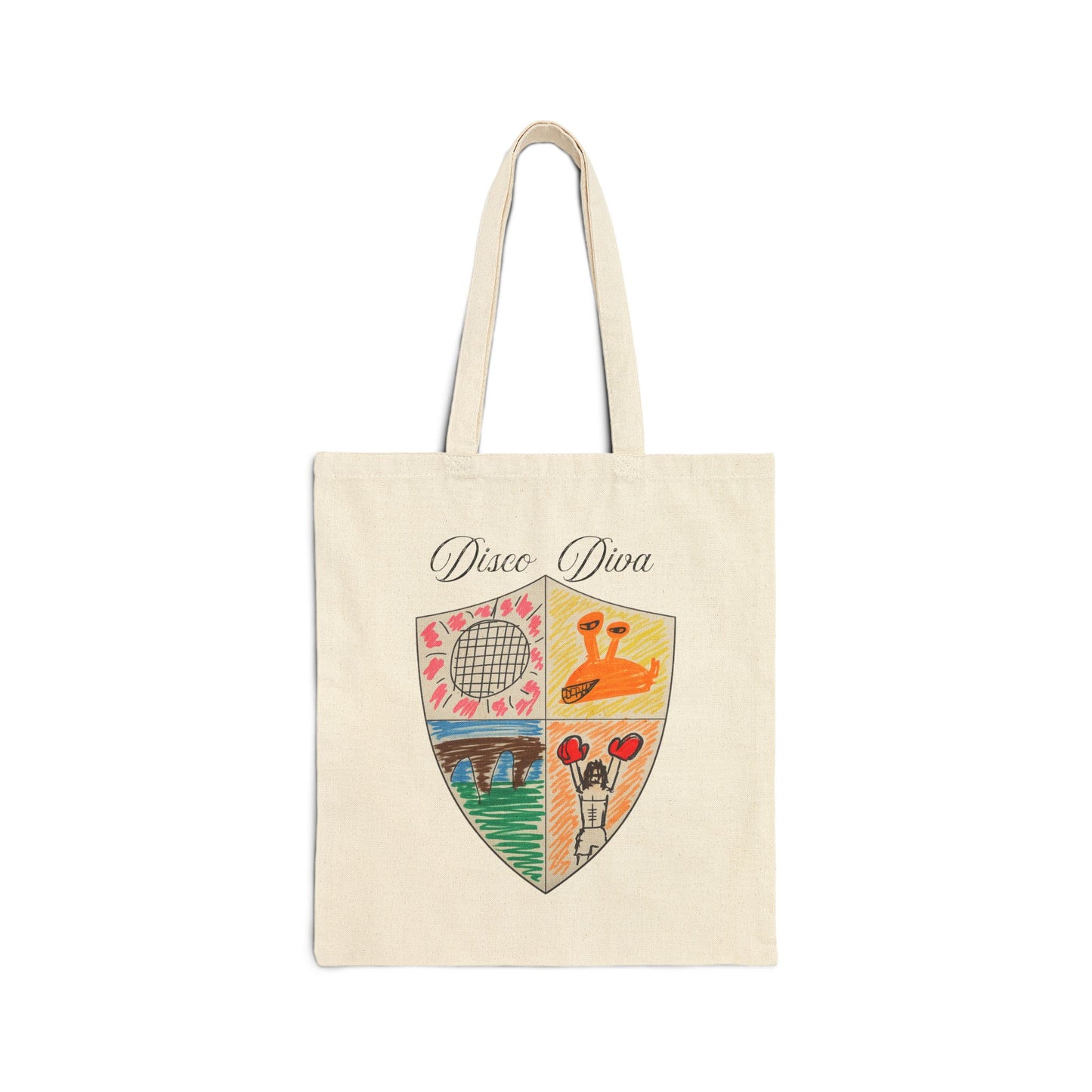 Disco Diva Shield Canvas Tote