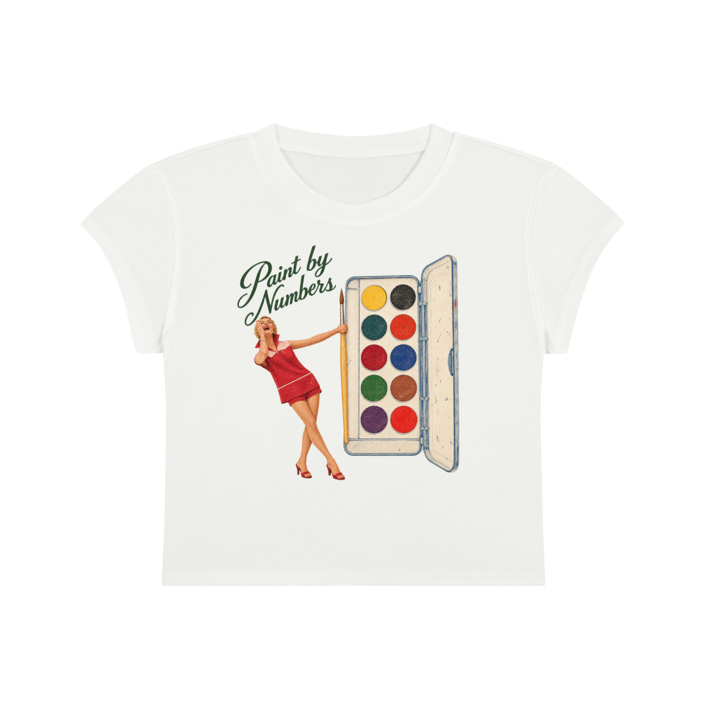 Paint By Numbers Cropped T-Shirt