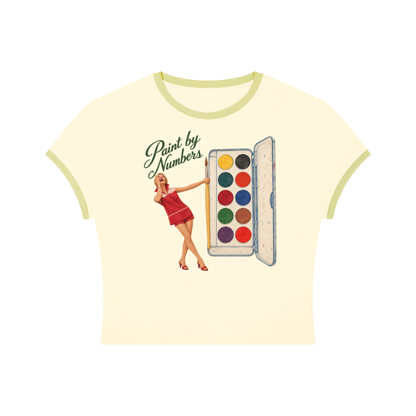 Paint By Numbers Thin Crop Tee