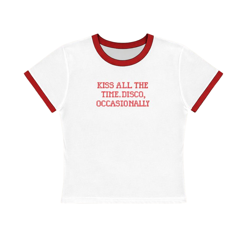 KATTDO Cropped Ringer Tee