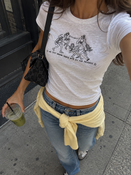 We Just Wanna Dance With All Our Friends Slim Fit Crewneck T-Shirt