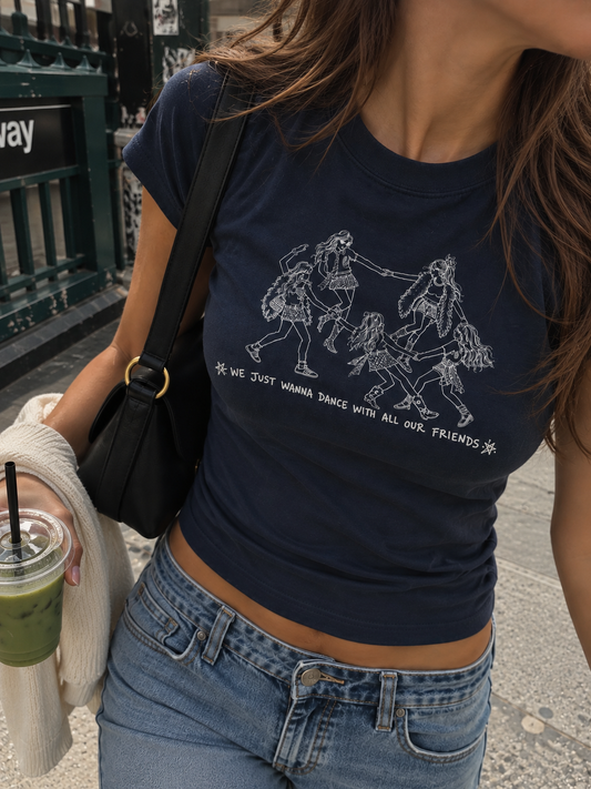 We Just Wanna Dance With All Our Friends Slim Fit Crewneck T-Shirt