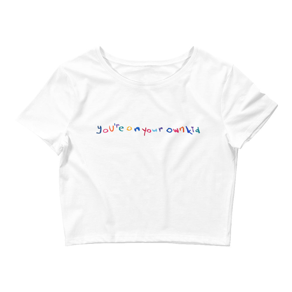 You're On Your Own Kid Scribble Crop Tee
