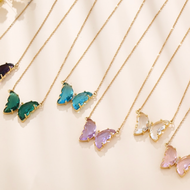 Crystal Butterfly Necklace looks