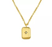 Square Star Charm Drop necklace