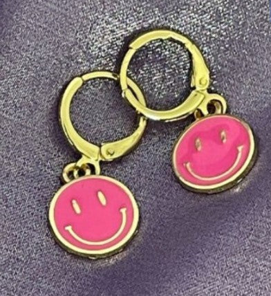 Smiley Face Gold Earrings